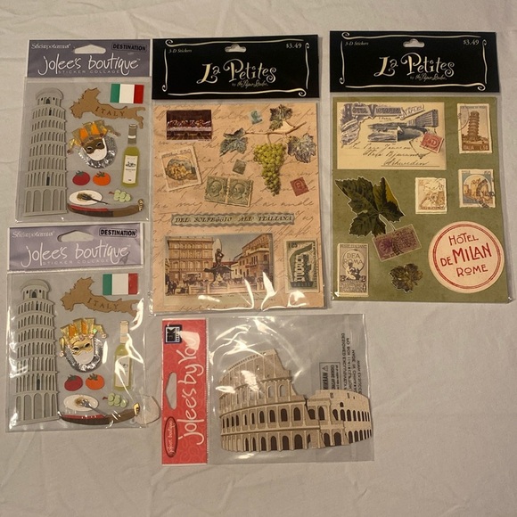 Hobby Lobby Italy Crafts Scrapbooking Sticker Sheets Set of 5 NWT - Picture 1 of 7